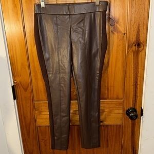 Talbots Chocolate Faux Leather Portland Pant Trousers